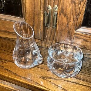 Vintage Dartington Crystal England Devon Collection Creamer & Sugar Bowl Set